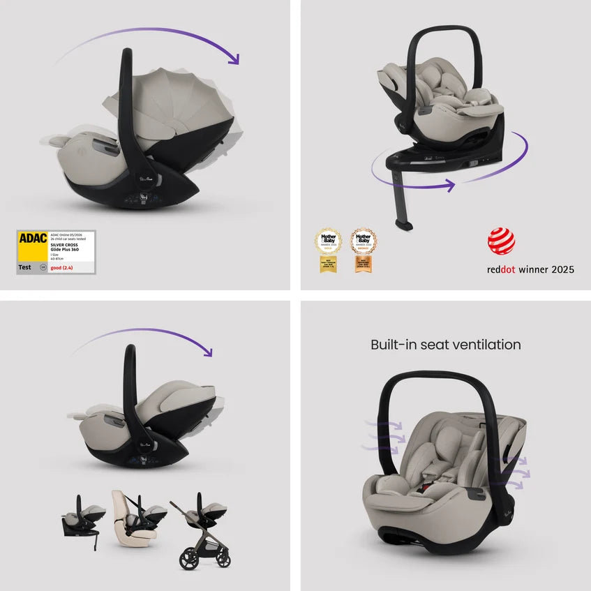 Silver Cross Cove 2 Maple Travel System Ultimate 360 Infant Carrier Bundle 10 piece