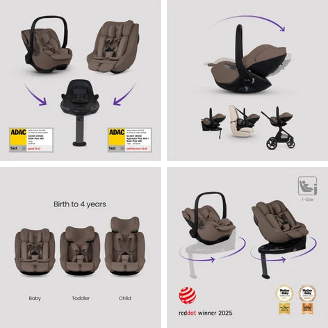 Silver Cross Cove 2 Chocolate Travel System Ultimate 360 Infant Carrier (Cocoa) Bundle 11 piece