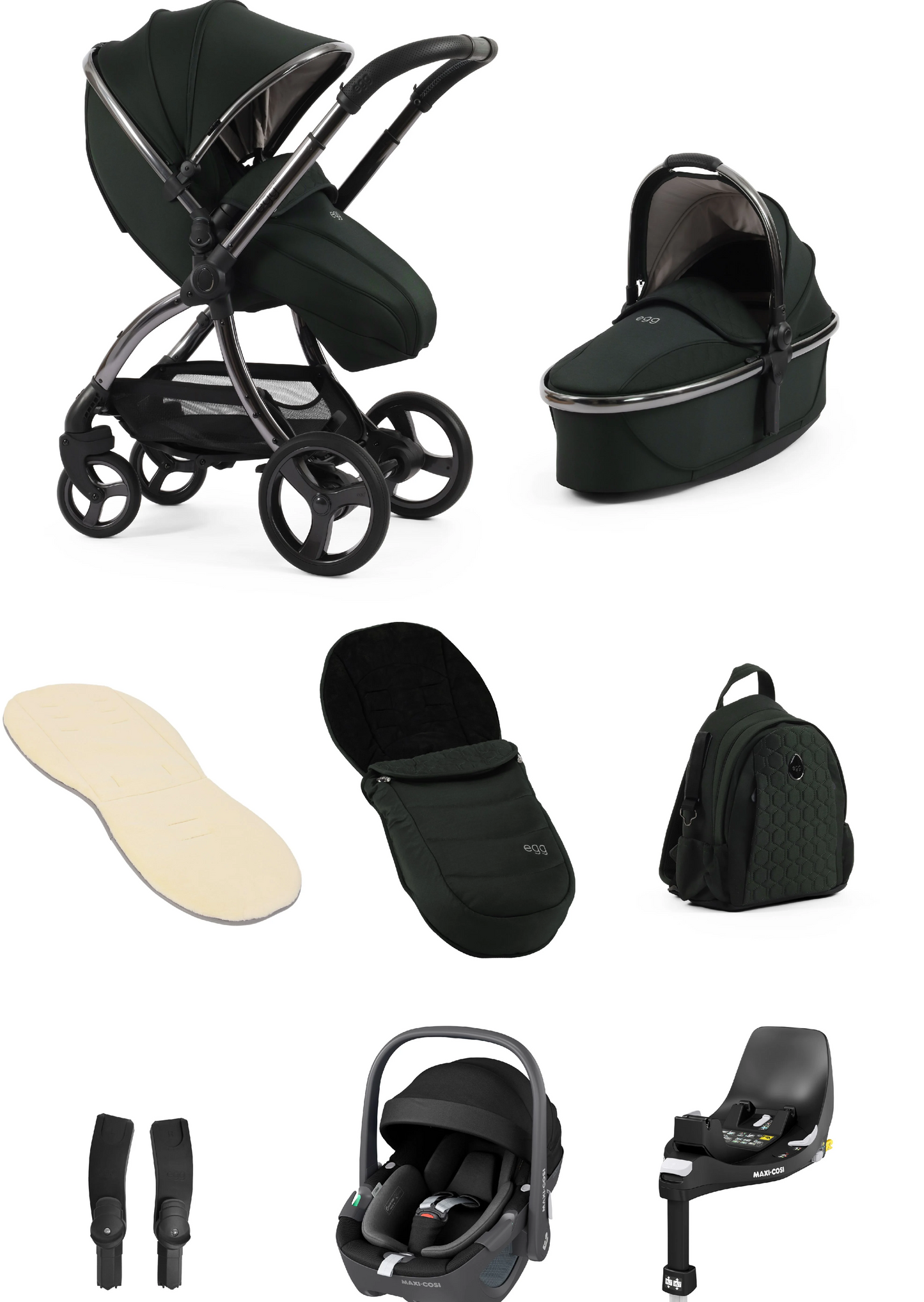 Egg 3 Black Olive Travel System