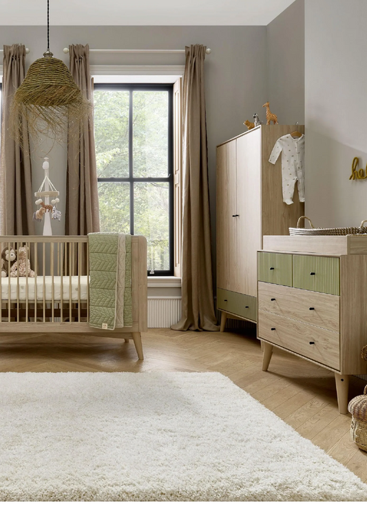 Mamas and Papas Coxley 3 piece set, Cotbed, Dresser and Wardrobe