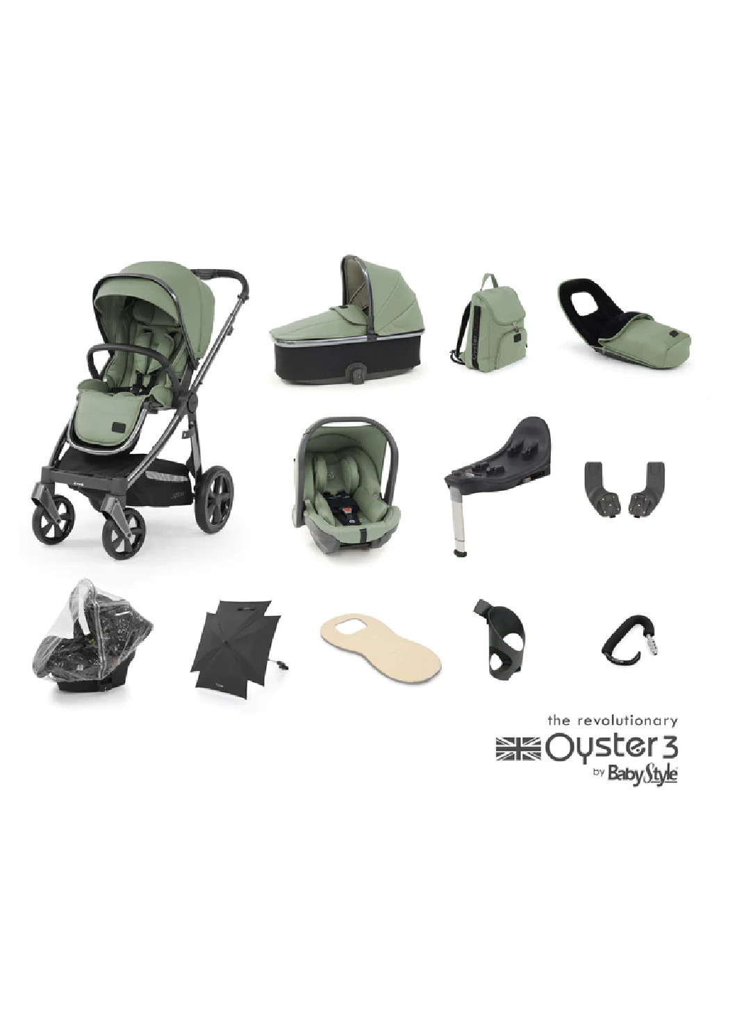 Oyster 3 Spearmint Travel System Cornwall Baby Store
