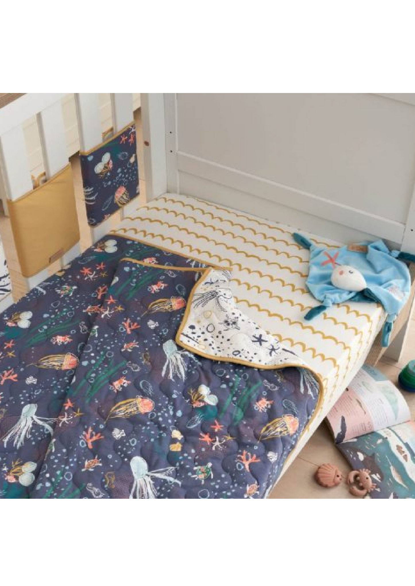 Tutti Bambini Cot Bed Bundle - 2pk Sheets, Coverlet, Cot Wraps