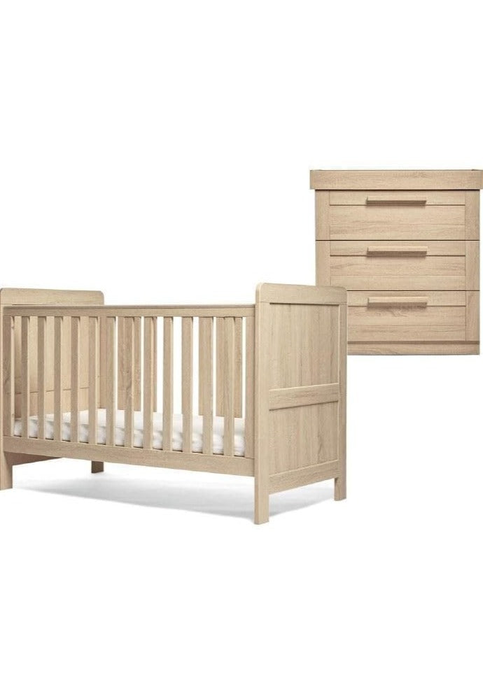 Mamas and Papas Atlas Cotbed and Dresser Light Oak