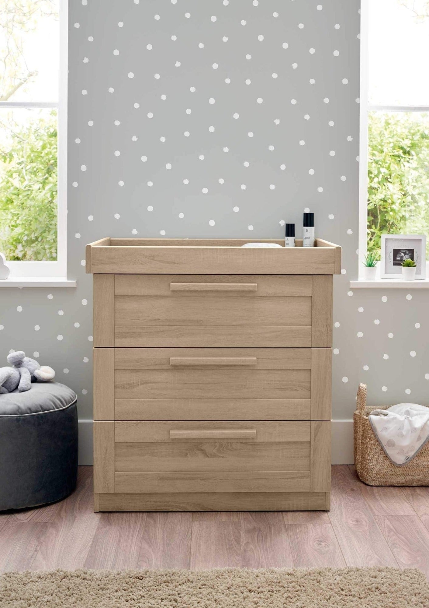 Mamas and Papas Atlas Cotbed and Dresser Light Oak