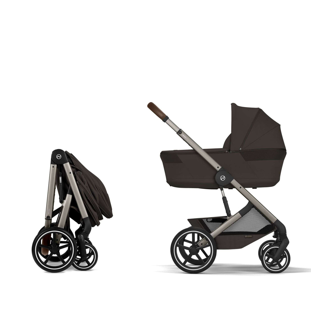 Cybex Balios + Fold Cot Chocolate Brown Bundle