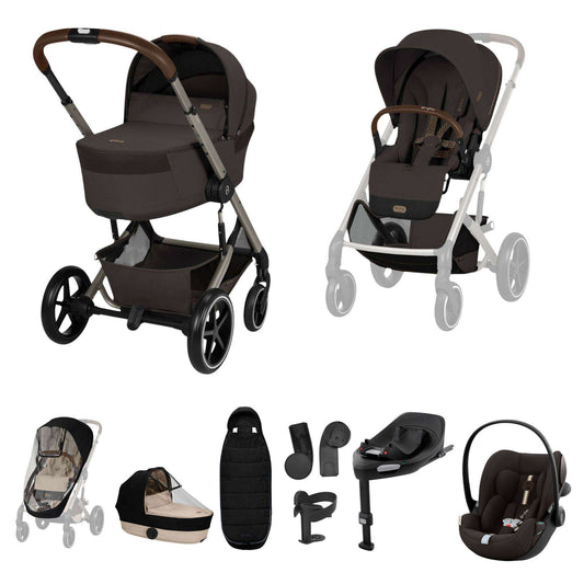Cybex Balios + Fold Cot Chocolate Brown Bundle