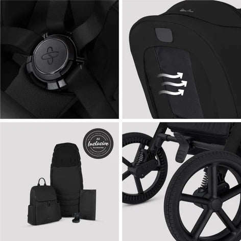 Silver Cross Breez Onyx Travel System Ultimate 360 Infant Carrier Bundle (12 piece)