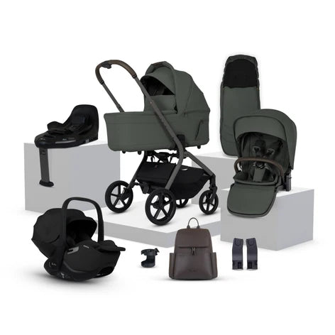Silver Cross Breez Pewter Travel System Ultimate 360 Infant Carrier Bundle (12 piece)