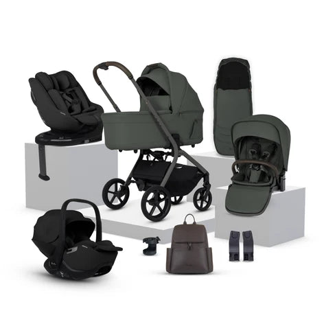 Silver Cross Breez Pewter Travel System Ultimate 360 Family Car Seat Bundle (13 piece)