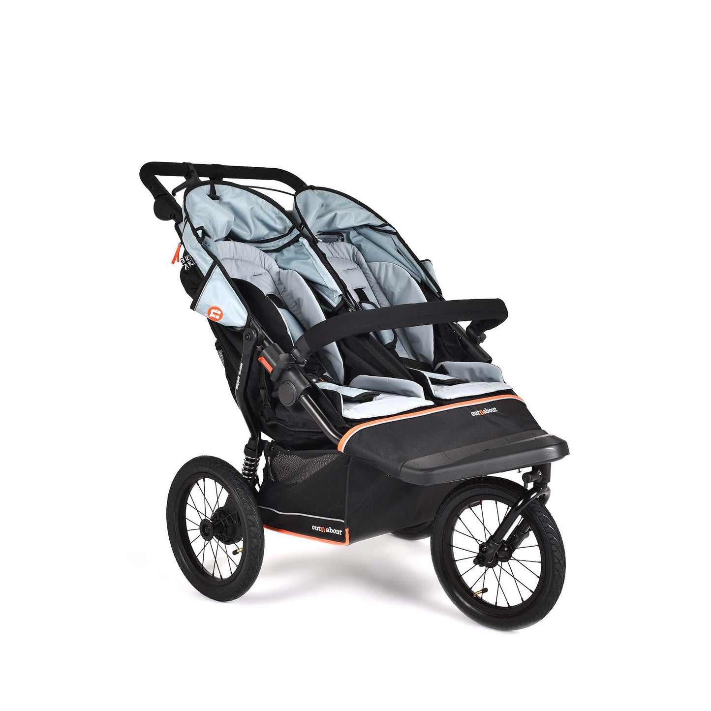 Out n About Double Nipper V6 PLUS Rocksalt Grey Twin Bundle