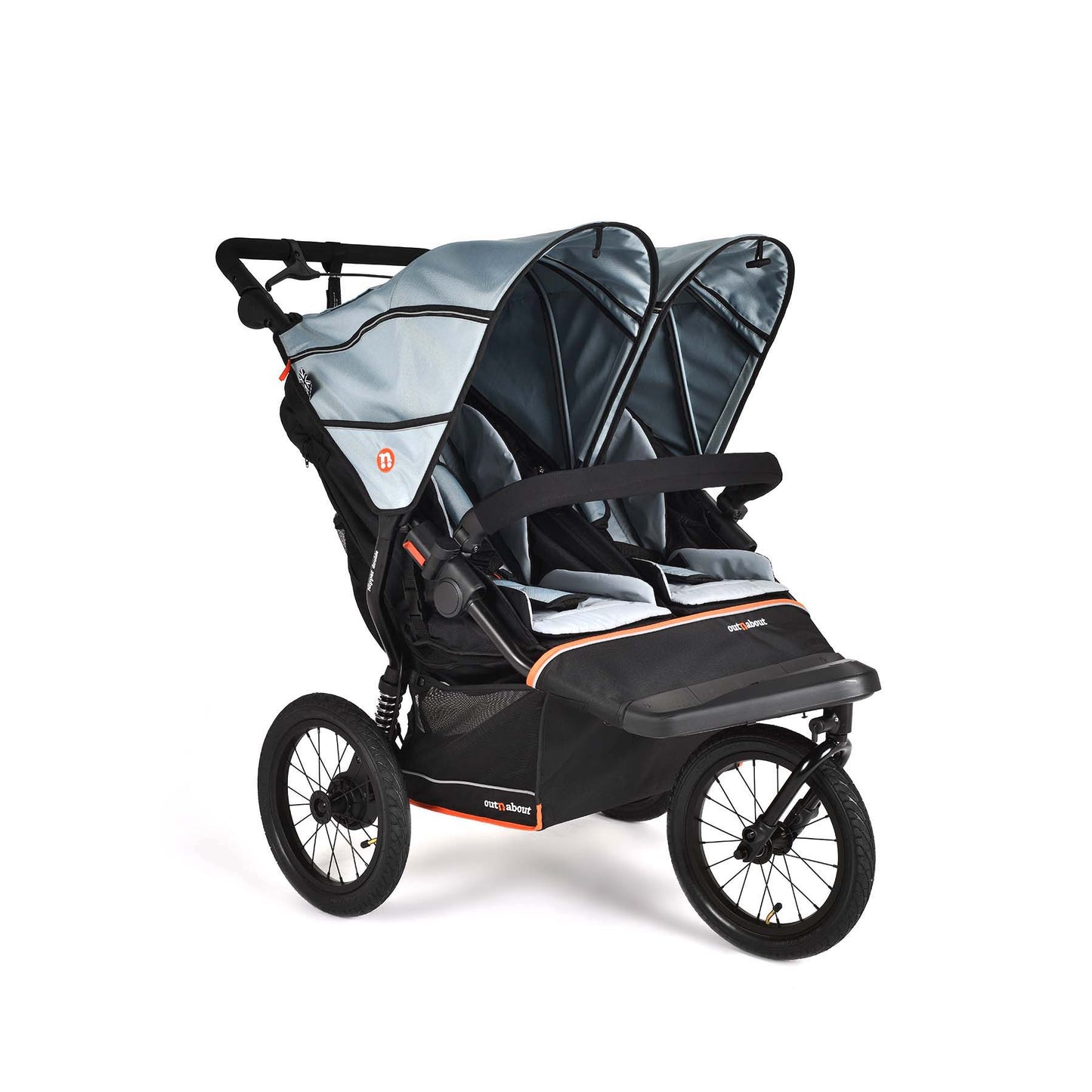 Out n About Double Nipper V6 PLUS Rocksalt Grey Twin Bundle