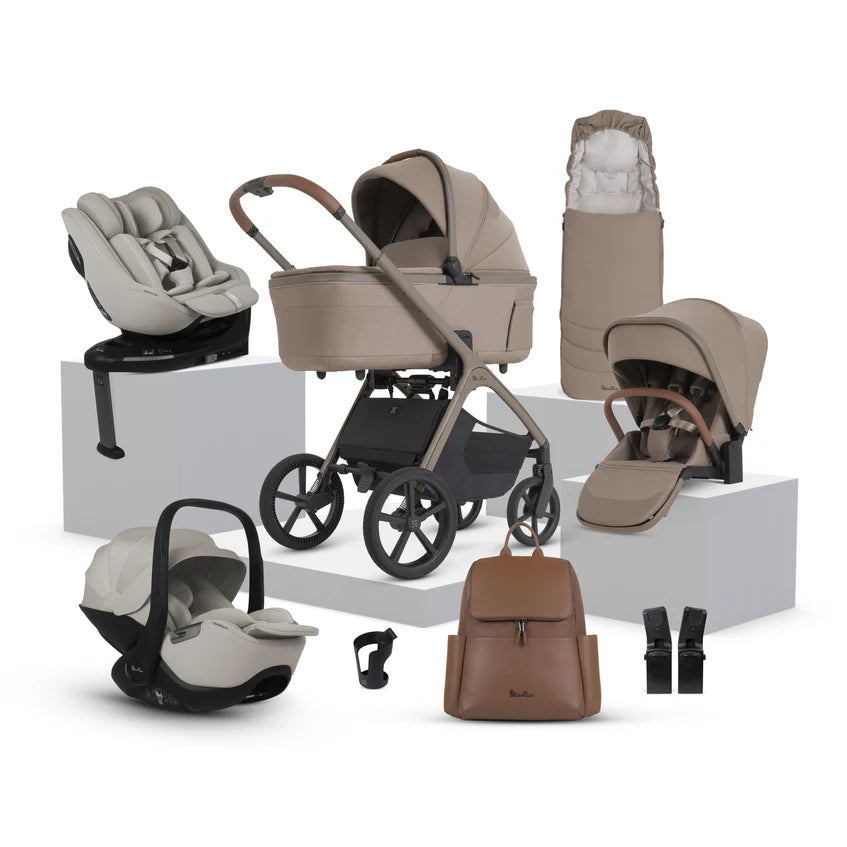 Silver Cross Cove 2 Champagne Travel System Ultimate 360 Infant Carrier Bundle 11 piece