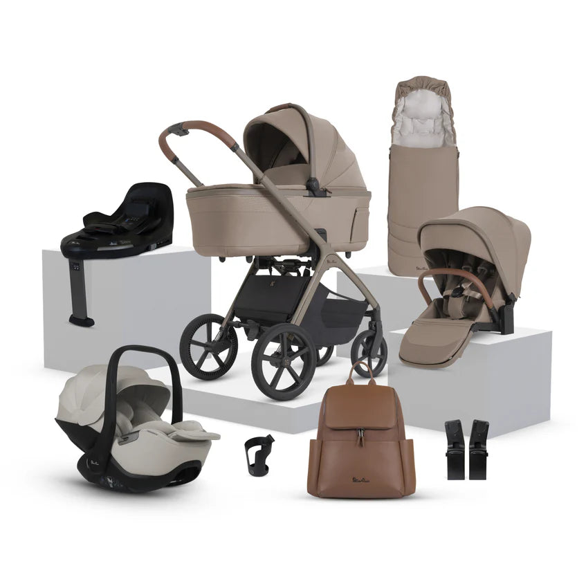 Silver Cross Cove 2 Champagne Travel System Ultimate 360 Infant Carrier Bundle 10 piece
