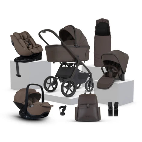 Silver Cross Cove 2 Chocolate Travel System Ultimate 360 Infant Carrier (Cocoa) Bundle 11 piece