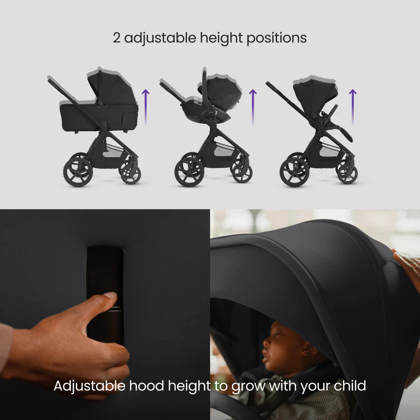 Silver Cross Cove 2 Onyx Travel System Ultimate 360 Infant Carrier Bundle 11 piece