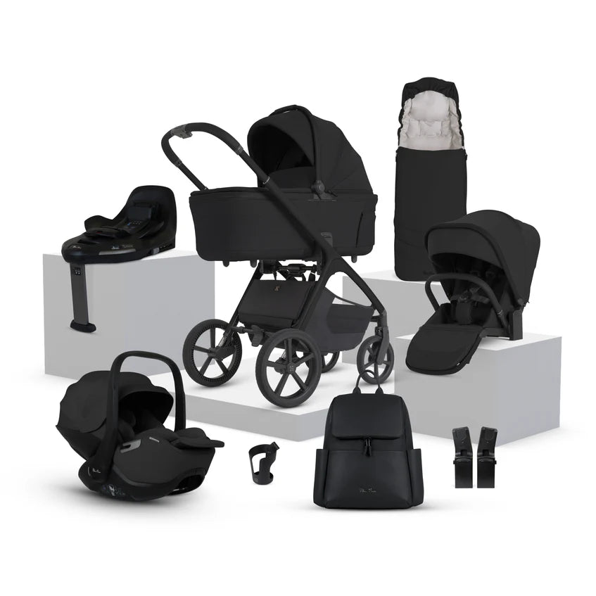 Silver Cross Cove 2 Onyx Travel System Ultimate 360 Infant Carrier Bundle 10 piece