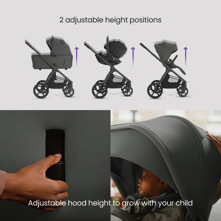 Silver Cross Cove 2 Pewter Travel System Ultimate 360 Infant Carrier Bundle 10 piece