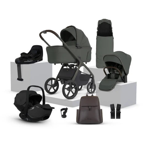 Silver Cross Cove 2 Pewter Travel System Ultimate 360 Infant Carrier (Black) Bundle 10 piece