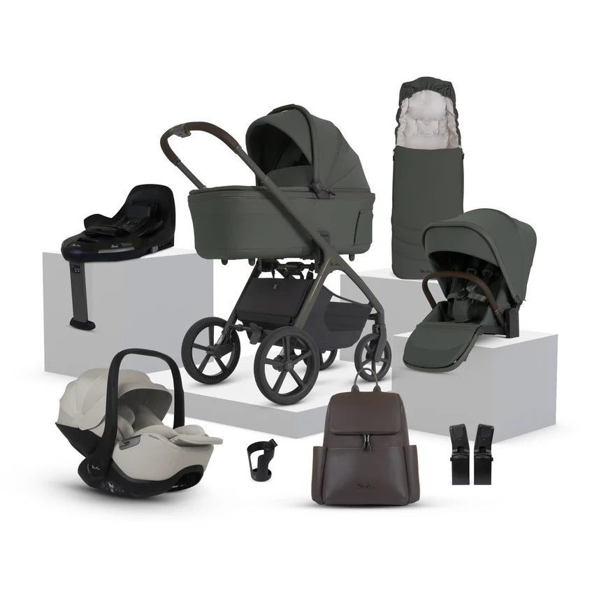 Silver Cross Cove 2 Pewter Travel System Ultimate 360 Infant Carrier Bundle 10 piece