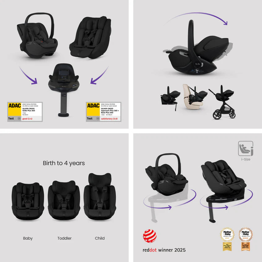 Silver Cross Cove 2 Chocolate Travel System Ultimate 360 Infant Carrier Bundle 11 piece