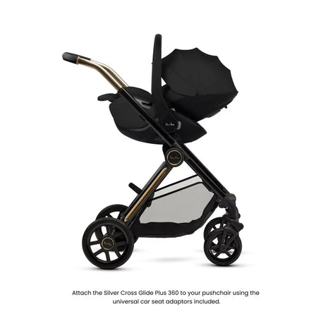 Silver Cross Reef 2 SPECIAL EDITION Espresso Travel System Ultimate 360 Iconic Black Infant Carrier Bundle