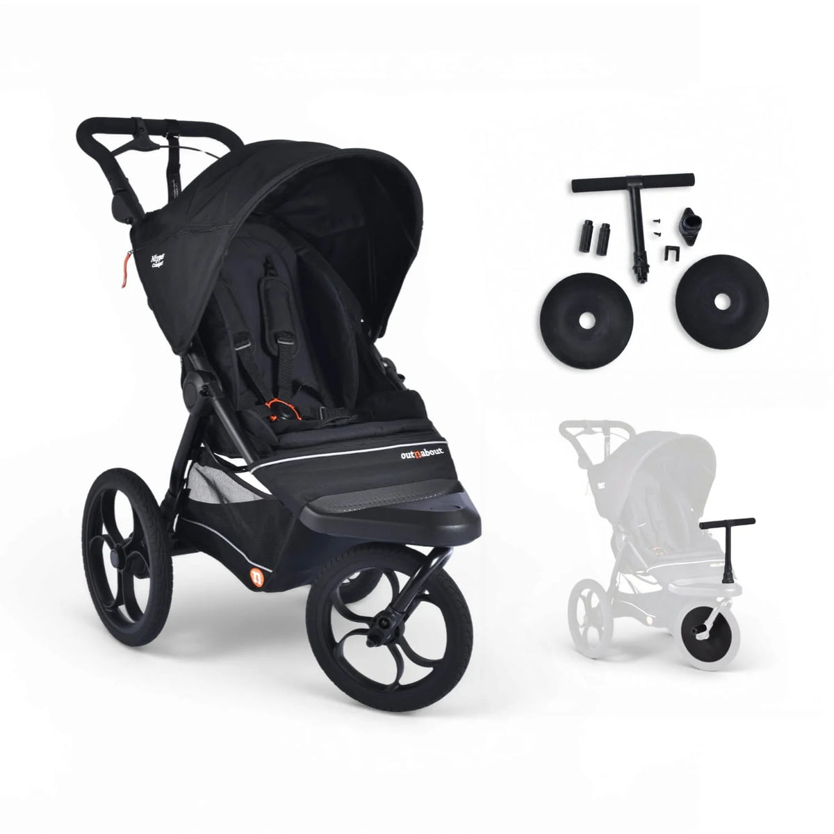 Out n About Nipper Compact Front Rider Bundle - Summit Black
