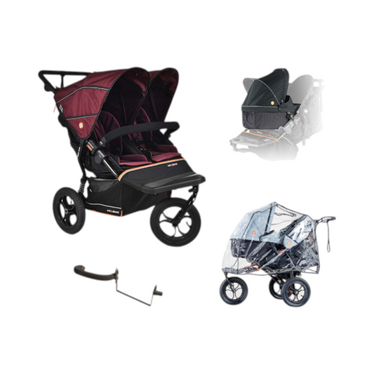 Out n About Double Nipper v6 Newborn and Toddler Bundle - Brambleberry Red