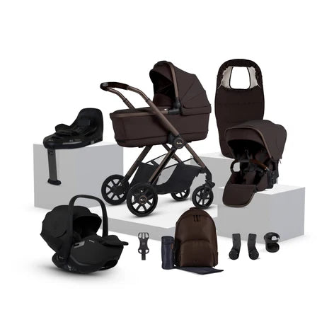 Silver Cross Reef 2 SPECIAL EDITION Ganache Travel System Ultimate 360 Iconic Black Infant Carrier Bundle