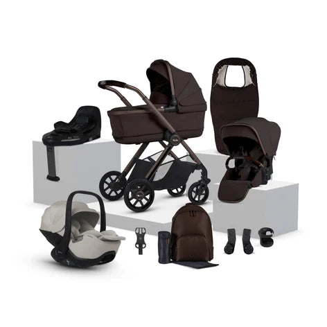 Silver Cross Reef 2 SPECIAL EDITION Ganache Travel System Ultimate 360 Iconic Black Infant Carrier Bundle