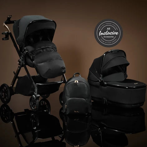 Silver Cross Reef 2 SPECIAL EDITION Espresso Travel System Ultimate 360 Iconic Black Infant Carrier Bundle