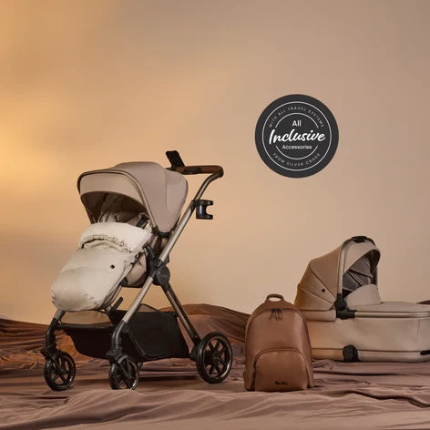 Silver Cross Reef 2 SPECIAL EDITION Frappe Travel System Ultimate 360 Iconic Black Infant Carrier Bundle