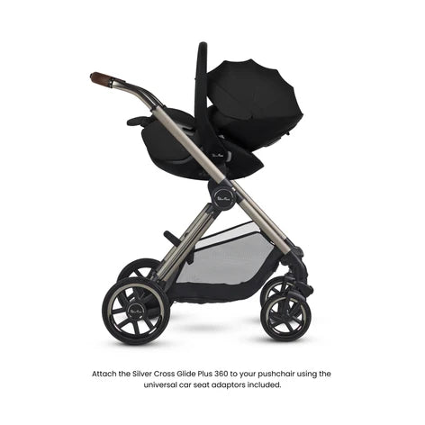 Silver Cross Reef 2 SPECIAL EDITION Frappe Travel System Ultimate 360 Iconic Black Infant Carrier Bundle