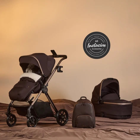 Silver Cross Reef 2 SPECIAL EDITION Ganache Travel System Ultimate 360 Iconic Black Infant Carrier Bundle