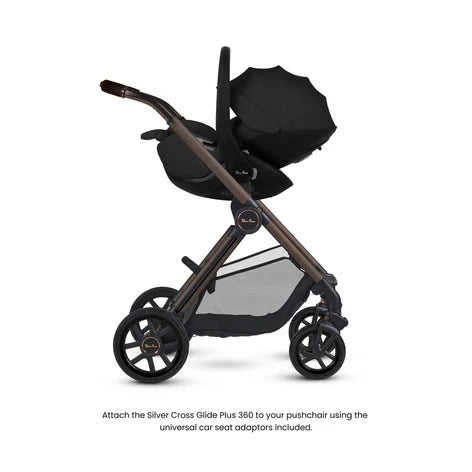 Silver Cross Reef 2 SPECIAL EDITION Ganache Travel System Ultimate 360 Iconic Black Infant Carrier Bundle