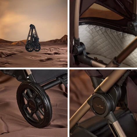 Silver Cross Reef 2 SPECIAL EDITION Ganache Travel System Ultimate 360 Iconic Black Infant Carrier Bundle