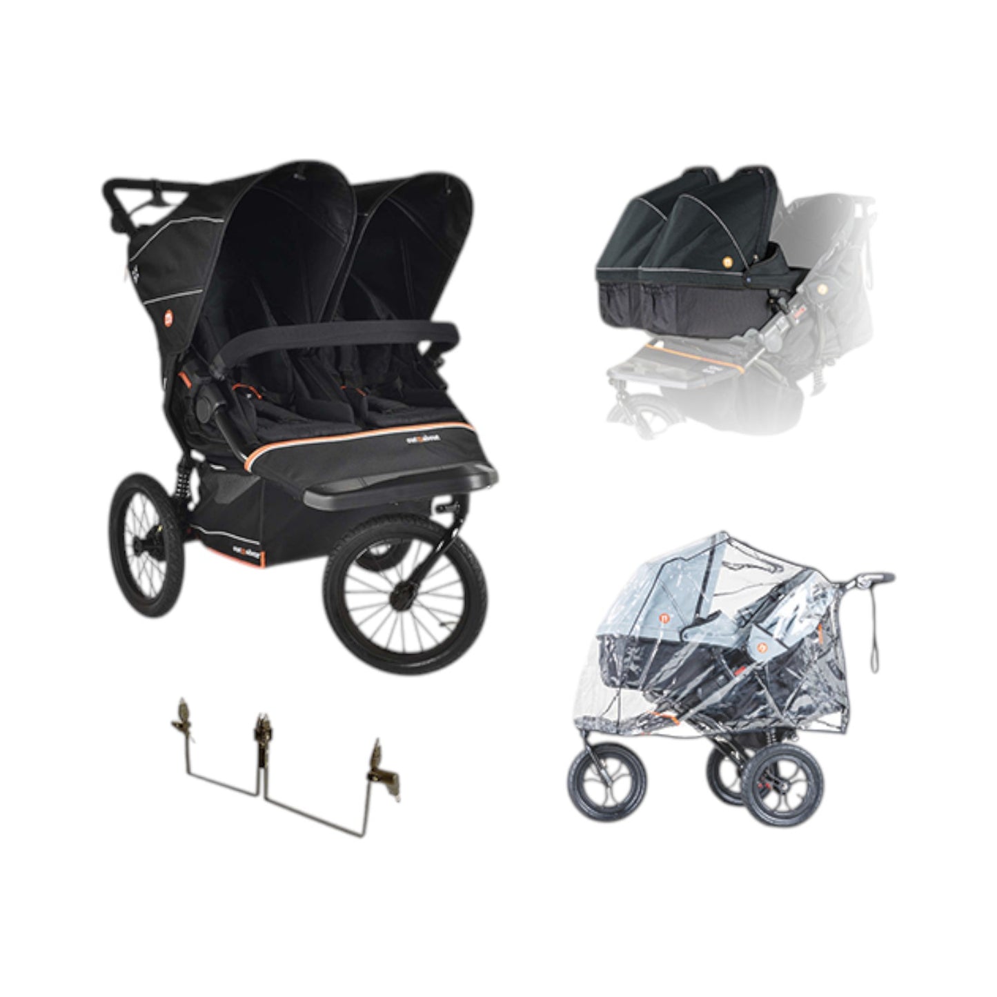 Out n About Double Nipper V6 PLUS Black Twin Bundle
