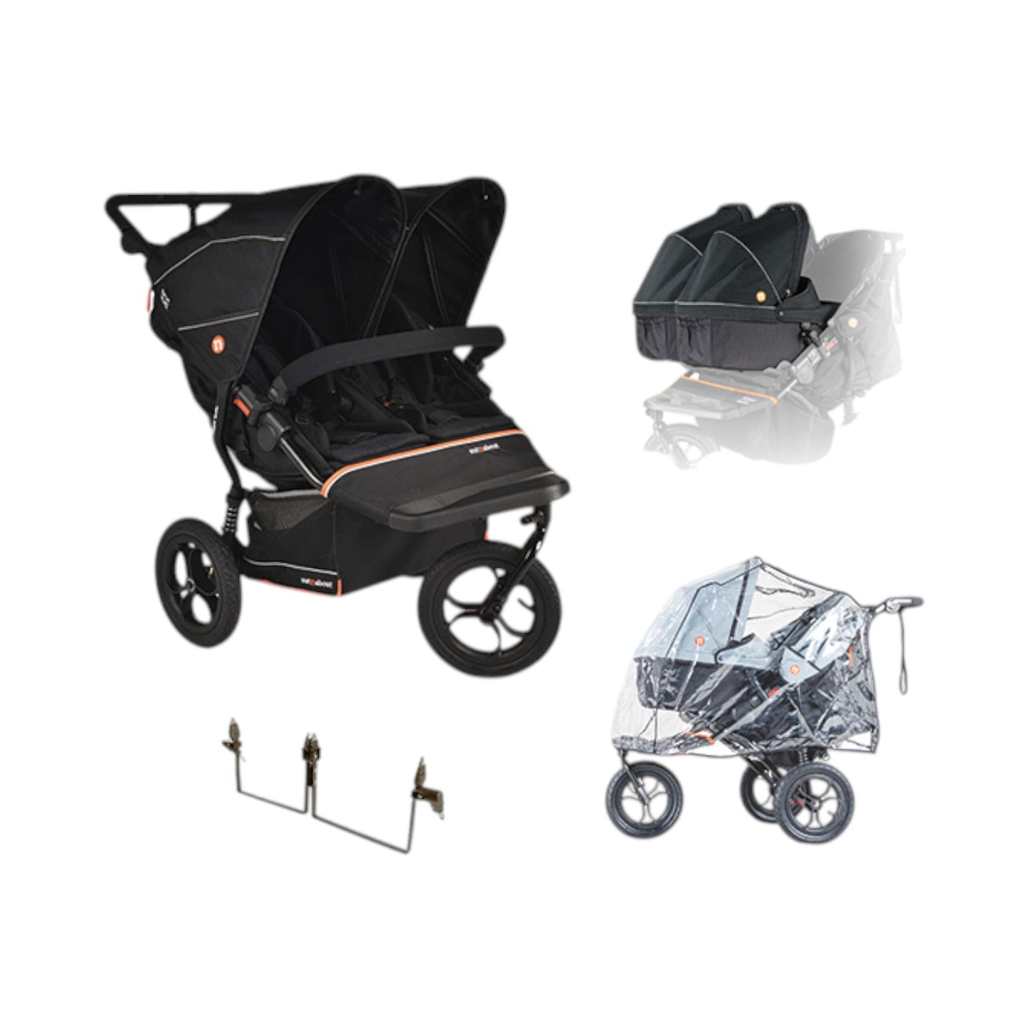 Out n About Double Nipper V6 Black Twin Bundle