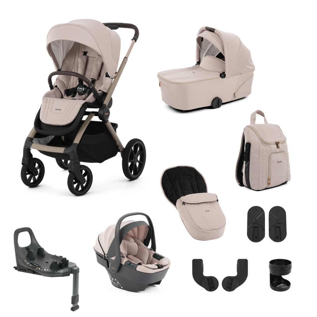 Oyster Vee Travel System with Oyster 360 Car Seat - Vanilla