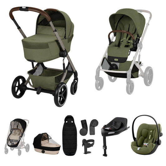 Cybex Balios + Fold Cot Moss Green Bundle