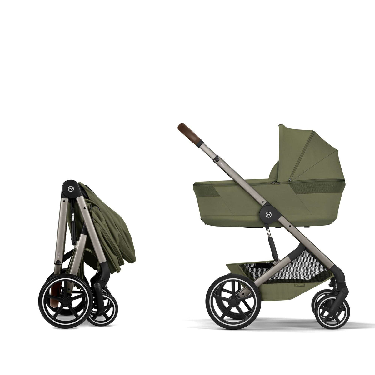 Cybex Balios + Fold Cot Moss Green Bundle