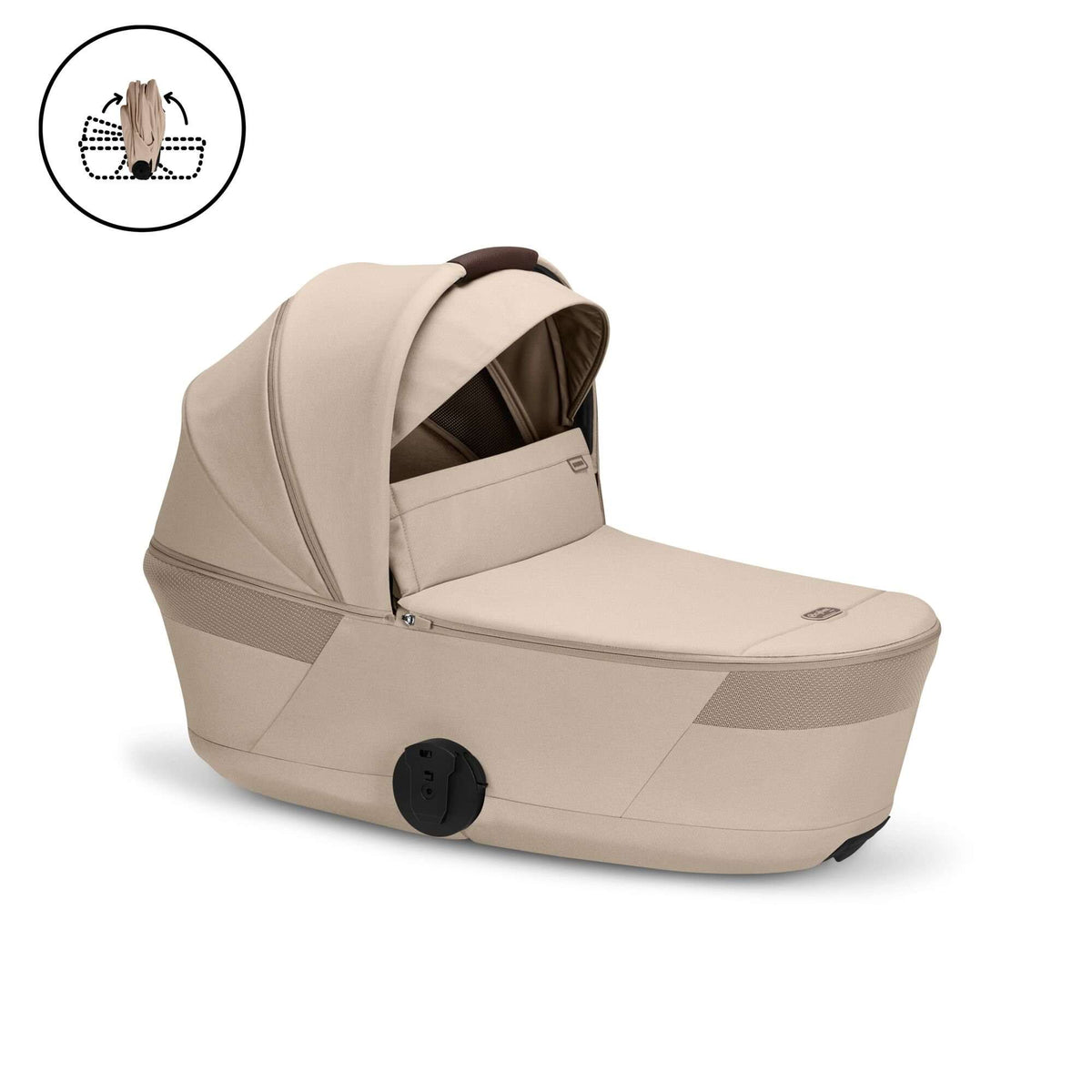 Cybex Balios + Fold Cot Almond Beige Bundle