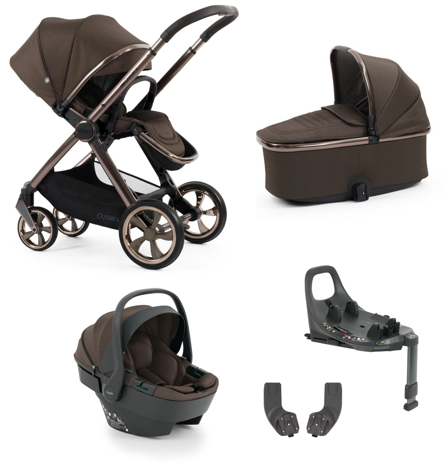 Oyster 4 Chocolate Velvet Travel System Essential Bundle