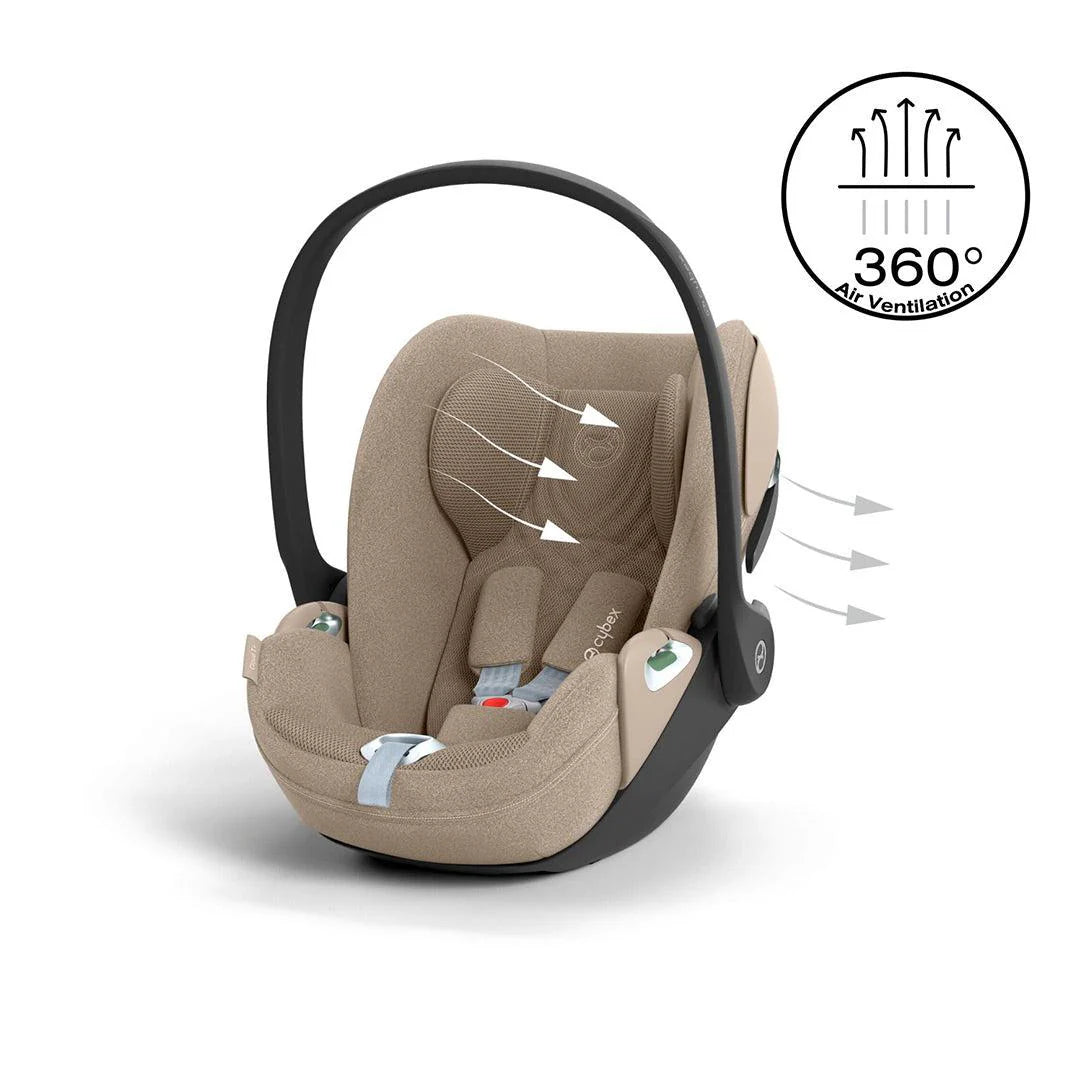 Cybex Cloud T Cozy Beige i-Size Plus Rotating Baby Car Seat and Base