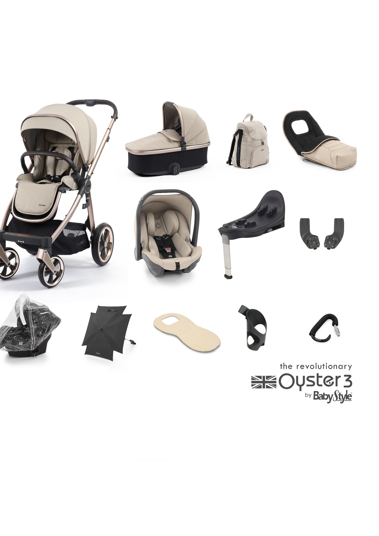 Oyster 3 Creme Brulee Travel System