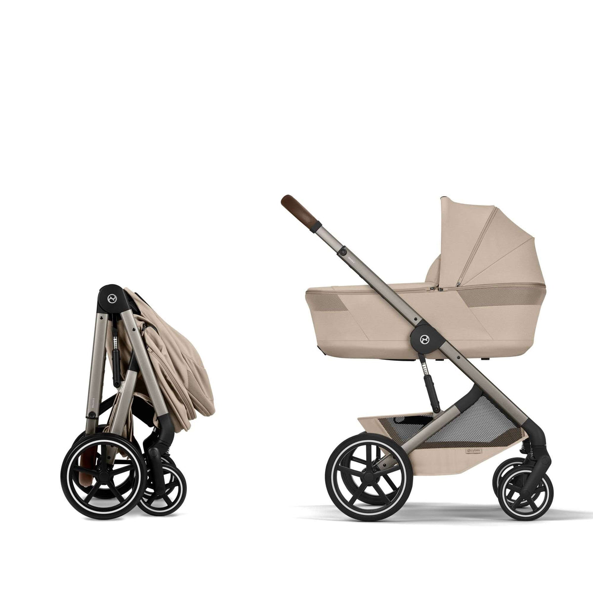 Cybex Balios + Fold Cot Almond Beige Bundle