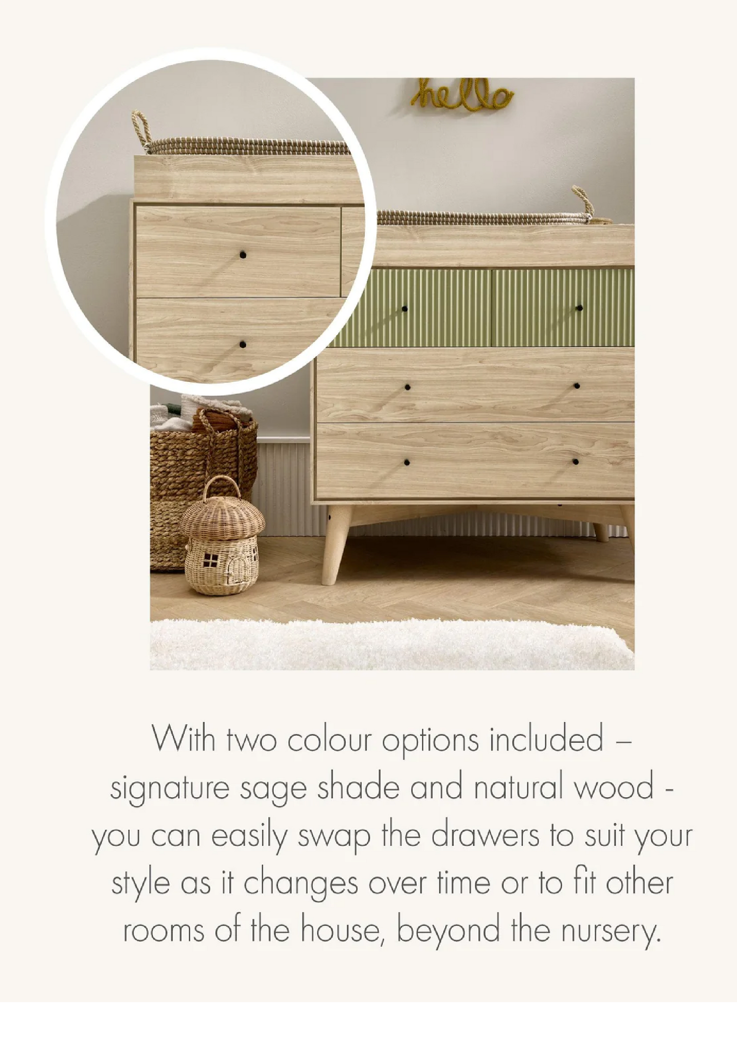 Mamas and Papas Coxley 2 piece set, Cotbed and Dresser