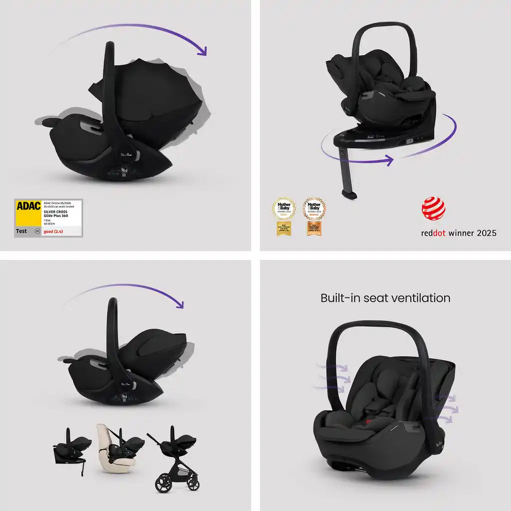 Silver Cross Reef 2 SPECIAL EDITION Ganache Travel System Ultimate 360 Iconic Black Infant Carrier Bundle