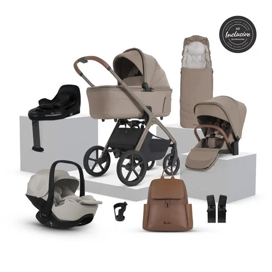 Silver Cross Cove 2 Champagne Travel System Ultimate 360 Infant Carrier Bundle 10 piece