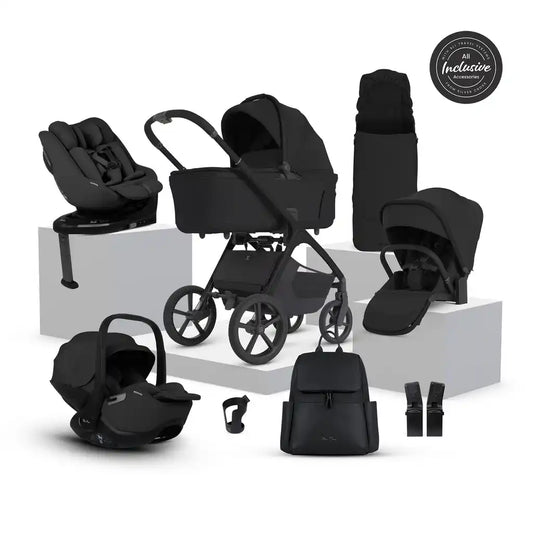 Silver Cross Cove 2 Onyx Travel System Ultimate 360 Infant Carrier Bundle 11 piece