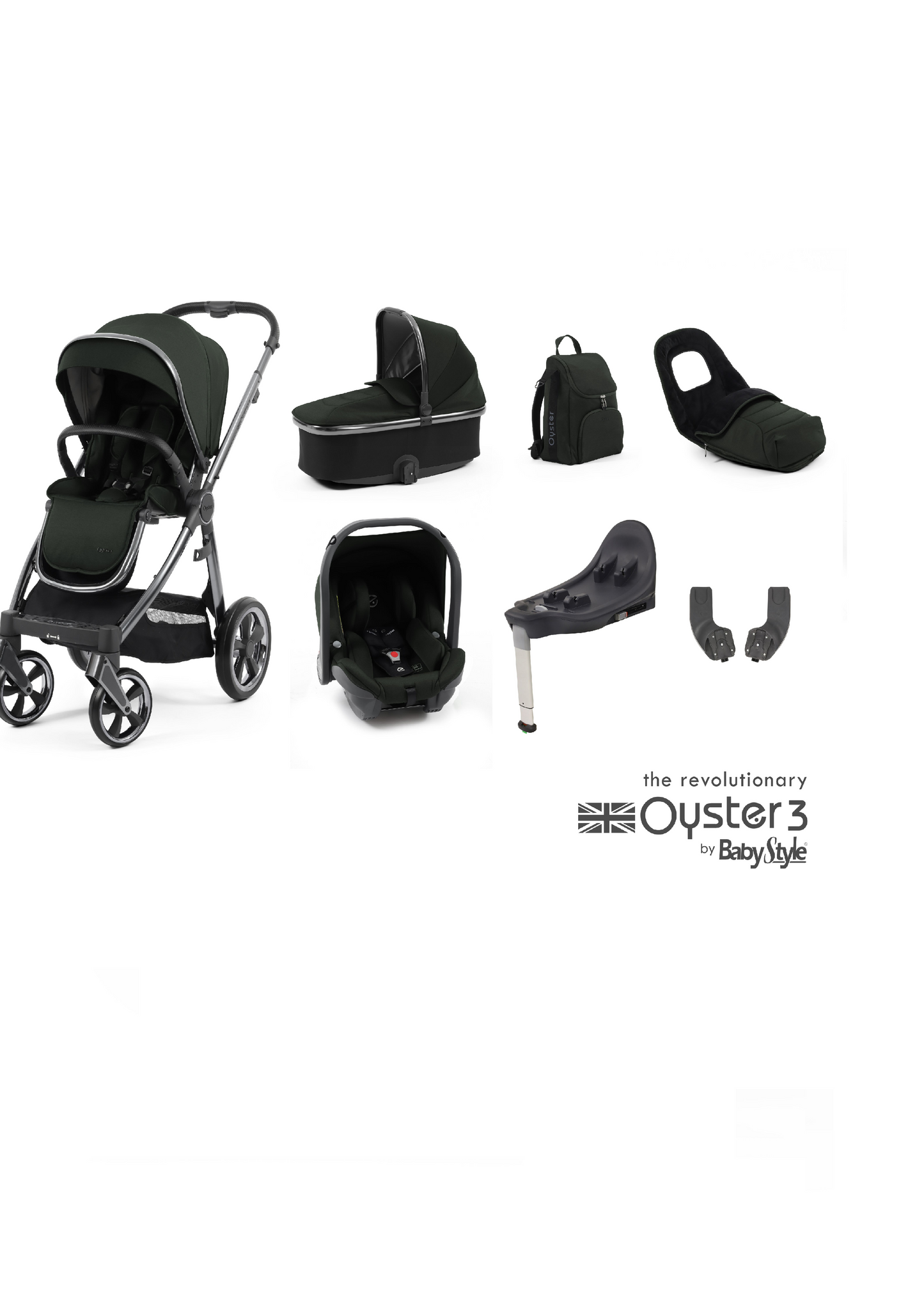 Oyster Black Olive Travel System